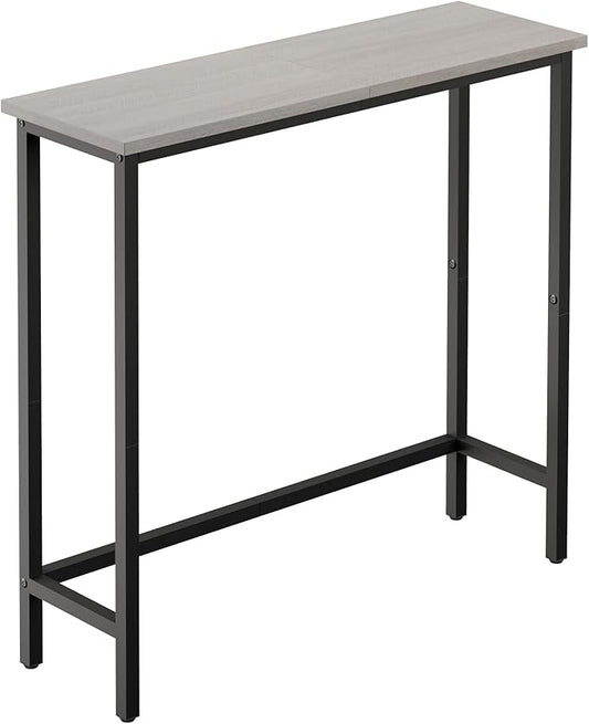 HollyHOME Narrow Console Table, 29.5" Slim Entryway Table, Sofa Stand, Hallway Shelf for Hallway, Bedroom, Living Room, Foyer, Grey