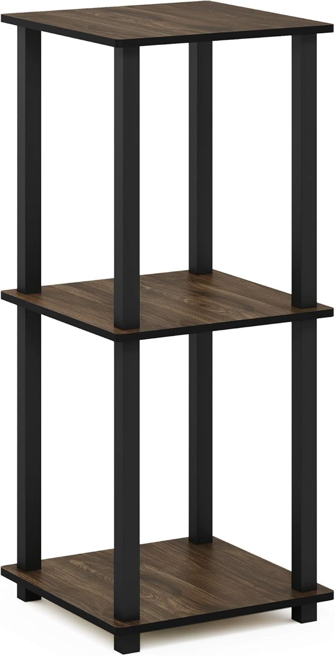 Furinno Simplistic Set of 2 End Table, Columbia Walnut/Black