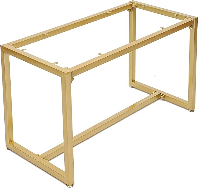 Gold 2-Piece Set Retail Display Tables Modern Nesting Tables - Metal Display Riser Shelf for Shoes, Handbags, Home, Clothing Shops & Retail Stores - 110lbs Load Capacity