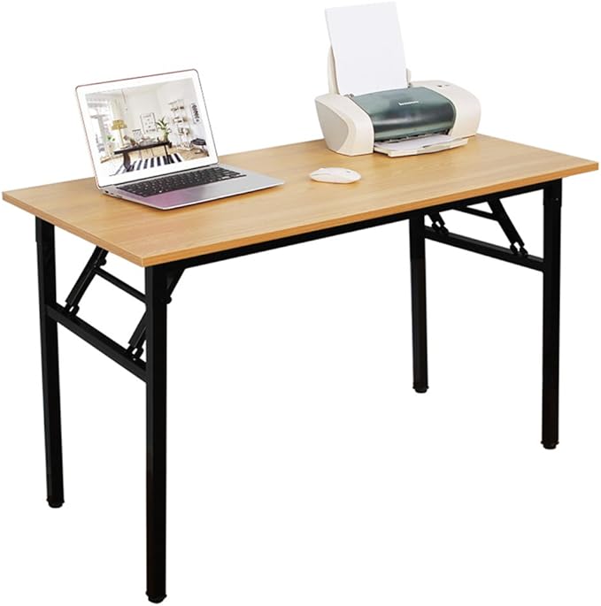 DlandHome 47 inches Folding Table Computer Desk Portable ActivityTable Conference Table Home Office Desk, Fully Assembled Teak DND-ND5-120TB1