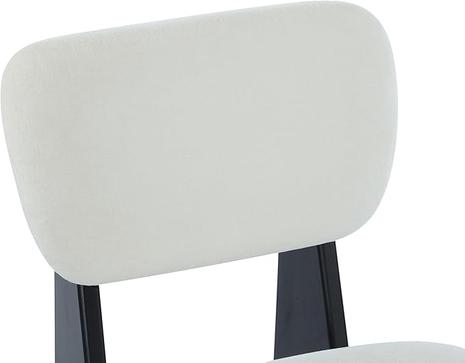 Christopher Knight Home Mores Low Profile Accent Chair Set of 2, Modern Living Room Armless Lounge Chair, Fabric Comfy Reading Chair for Bedroom, Wooden Frame and Thick Padded Seat, Black+White