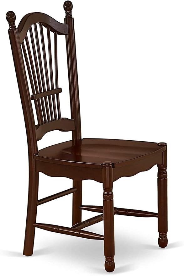 East West Furniture DODO7-MAH-W 7 Piece Modern Dining Table Set Consist of a Rectangle Wooden Table with Butterfly Leaf and 6 Dining Room Chairs, 42x78 Inch, Mahogany