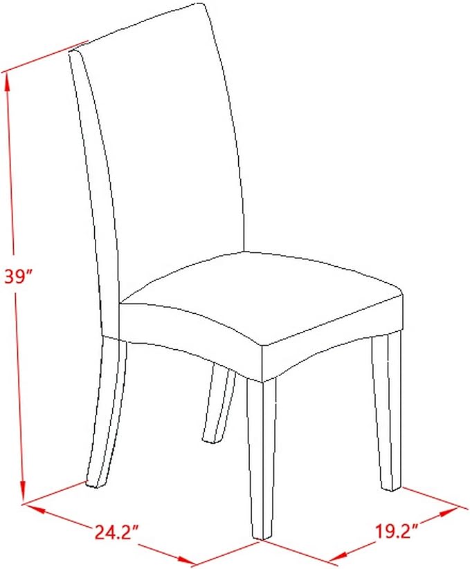 East West Furniture V626DR124-6 6 Piece Kitchen Table & Chairs Set Contains a Rectangle Dining Room Table and 4 Black Color Linen Fabric Parson Chairs with a Bench, 36x60 Inch, Multi-Color