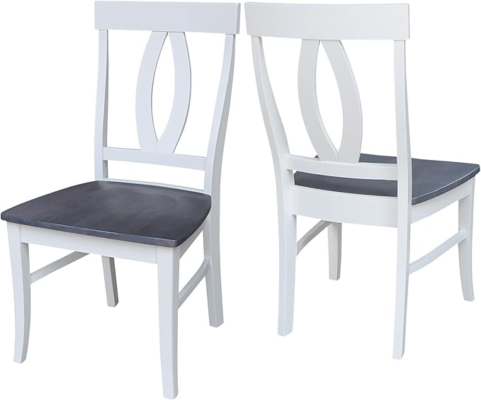 International Concepts Set of Two Cosmo Verona Chairs, White/Heather gray