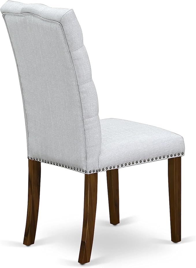 East West Furniture OXEL3-AWA-05 3 Piece Dining Room Table Set Contains a Square Dinette Table and 2 Upholstered Chairs, 36x36 Inch, Antique Walnut