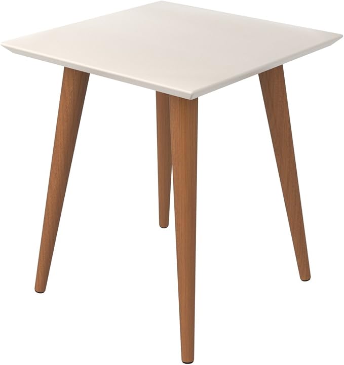 Manhattan Comfort Utopia High Square End Table, Off White