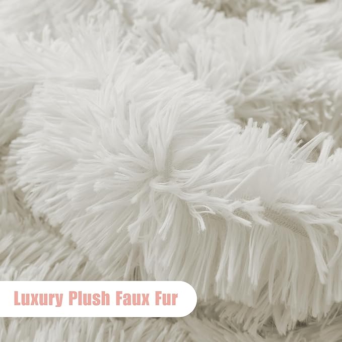 Giant Bean Bag Covers Only, Fluffy Stuffed Beanbag Chair Covers No Filler, Washable Bean Bags Cover for Adults, Stuffed Animal Bean Bag Anti-Slip, 6FT, White