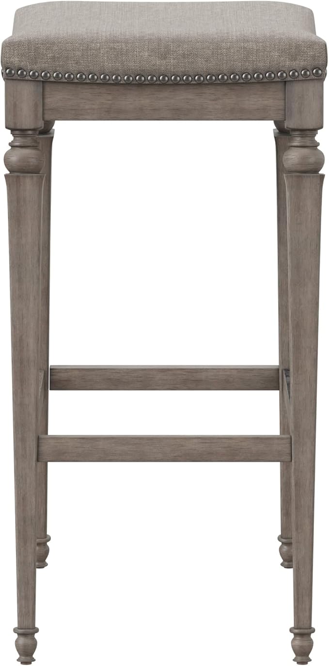 Hillsdale Furniture Vetrina Backless Non-Swivel Counter Stool, Weathered Grey