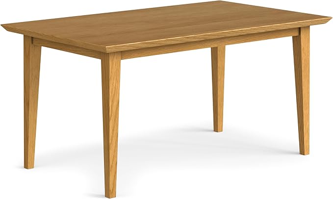 SIMPLIHOME Colby Dining Table, Solid Wood Oak Veneer in Oak, 60 x 36 inches, Contemporary-Style Rectangular Kitchen Table for up to 6 People