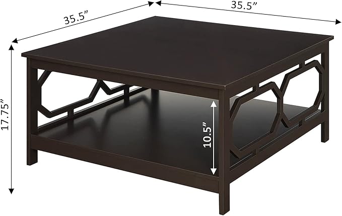 Convenience Concepts Omega Square 36" Coffee Table, Espresso