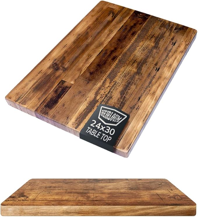 Reclaimed Wood Table Top - Rustic Recycled Wooden Piece Perfect for Kitchens, Dining and Coffee Table Tops (Reclaimed Wood Table Top - Economy, 24" x 30")