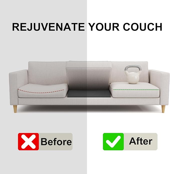 Couch Cushion Support for Sagging Seat, High-Density Curved Foam Sofa Furniture seat Couch Cushions Support Repair, 20"x20" Grey Set of 2