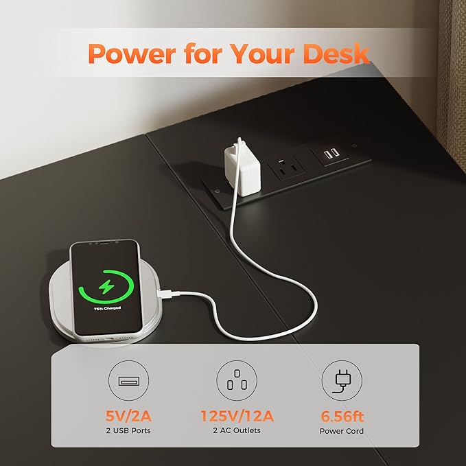 Small L Shaped Computer Desk with Power Outlets, Gaming Desk for Small Spaces, Corner Desk with Reversible Storage Shelves, Study Writing Table for Home Office (Socket, Black, 48 inch)