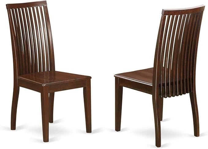 East West Furniture DLIP3-MAH-W 3 Piece Dining Room Furniture Set Contains a Round Kitchen Table with Dropleaf and 2 Dining Chairs, 42x42 Inch, Mahogany