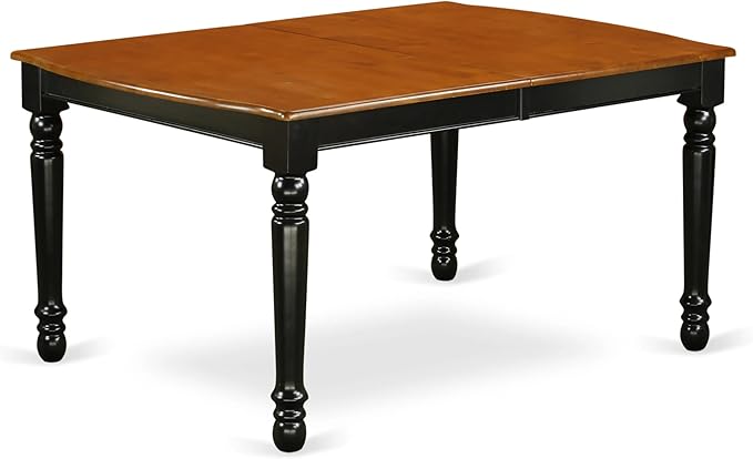 East West Furniture DOAV7-BCH-W 7 Piece Dining Table Set Consist of a Rectangle Dining Room Table with Butterfly Leaf and 6 Wood Seat Chairs, 42x78 Inch, Black & Cherry