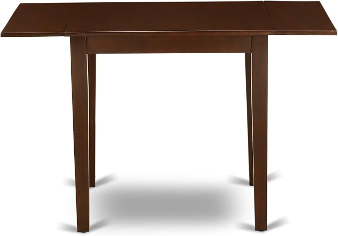 East West Furniture NDGR5-MAH-W 5 Piece Kitchen Table Set for 4 Includes a Rectangle Dining Table with Dropleaf and 4 Dining Room Chairs, 30x48 Inch, Mahogany