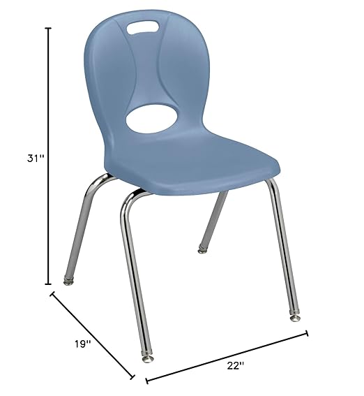 Learniture Structure Series School Chair, 18" Seat Height, Blue LNT-118-CSW-SB (Pack of 4)