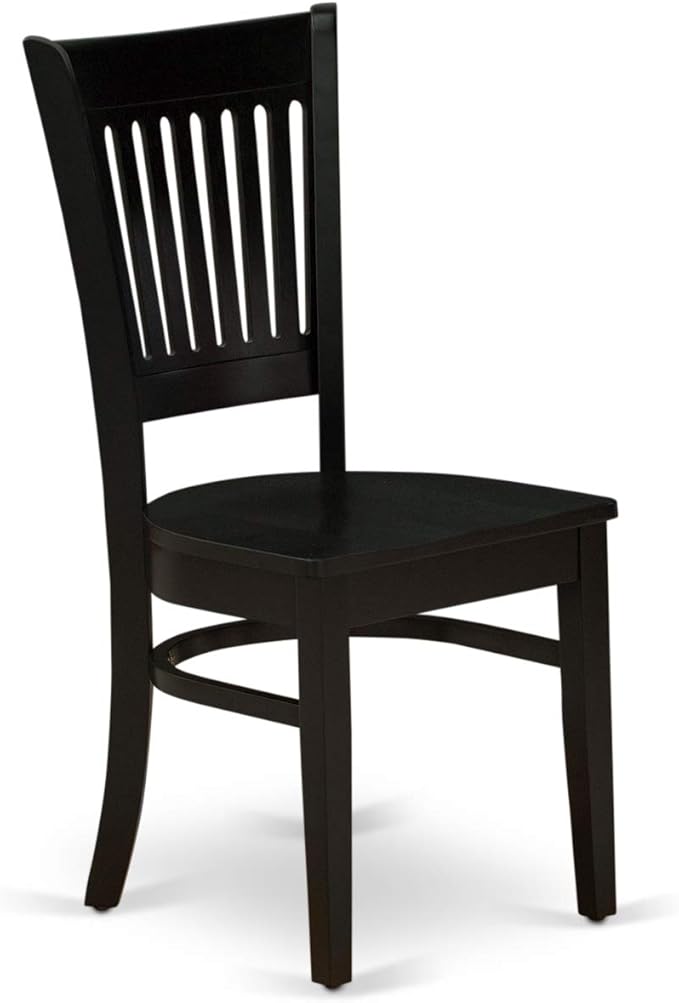 East West Furniture ANVA3-BLK-W 3 Piece Kitchen Table Set for Small Spaces Contains a Round Dining Room Table with Pedestal and 2 Dining Chairs, 36x36 Inch, Black