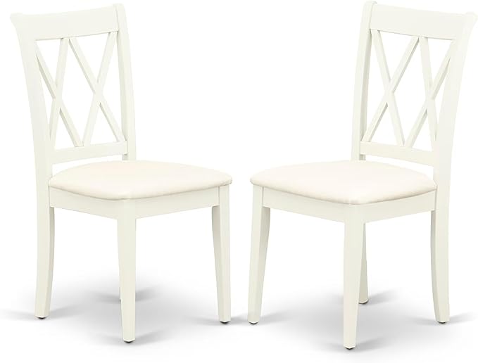 East West Furniture DOCL5-LWH-C 5 Piece Dinette Set for 4 Includes a Rectangle Dining Table with Butterfly Leaf and 4 Linen Fabric Dining Room Chairs, 42x78 Inch, Linen White