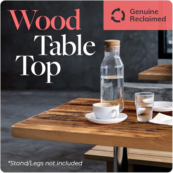 Reclaimed Wood Table Top - Rustic Recycled Wooden Piece Perfect for Signs, Counters, Kitchens Table Tops (Reclaimed Wood Table Top - Economy, 24" x 48")