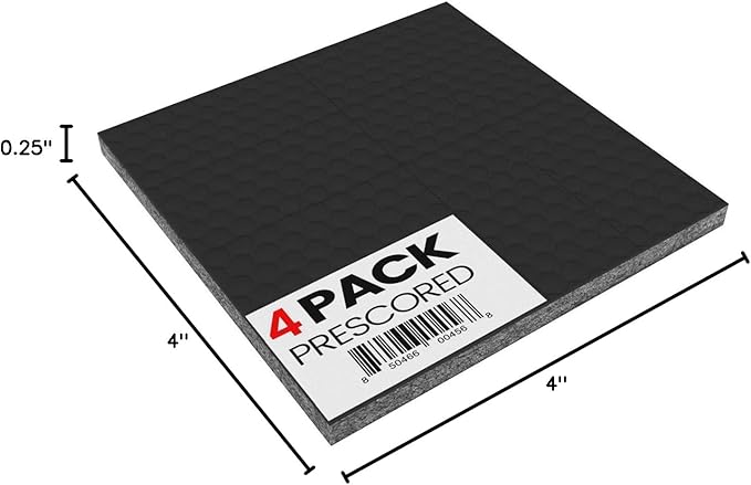 SlipToGrip Non Slip Furniture Pad Grippers - Stops Slide - Multi Size (4 Pads) - Make 4", 1", 2", etc.- Pre-Scored Multiple Sizes - 3/8" Felt Core - Anti Slip - No Nails, No Glue.