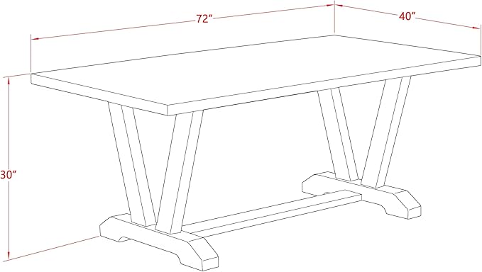 East West Furniture V677DR124-7 7 Piece Dining Set Consist of a Rectangle Dining Room Table with V-Legs and 6 Black Color Linen Fabric Upholstered Parson Chairs, 40x72 Inch, Multi-Color