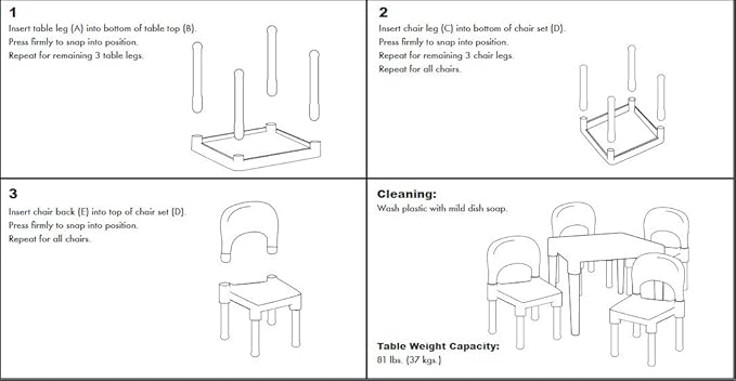 Humble Crew Kids Table and 4 Chair Set, White Table with Chairs - Sturdy Toddler Activity Table for Playtime, Arts, Crafts, Reading, and More - 5-Piece Children’s Furniture for Daycare Playroom