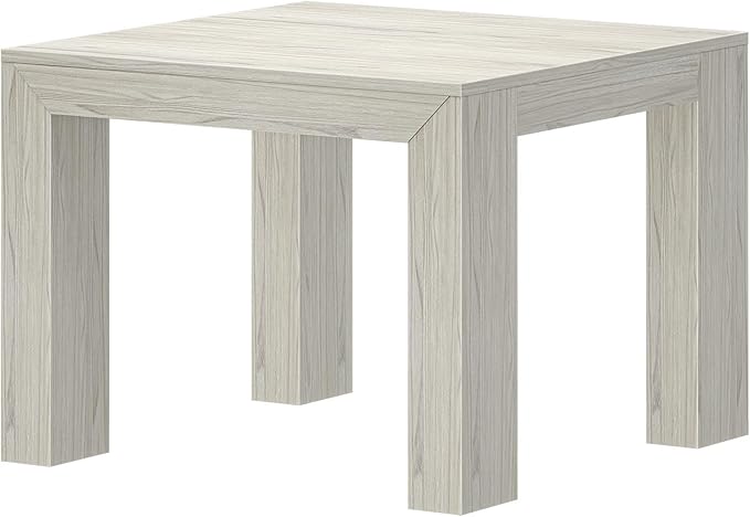 Plank+Beam Modern Square Corner Table, 32", Slim Side Table for Living Room, Mini End Table for Small Spaces, Bedside Night Stand, White Sand Wirebrush