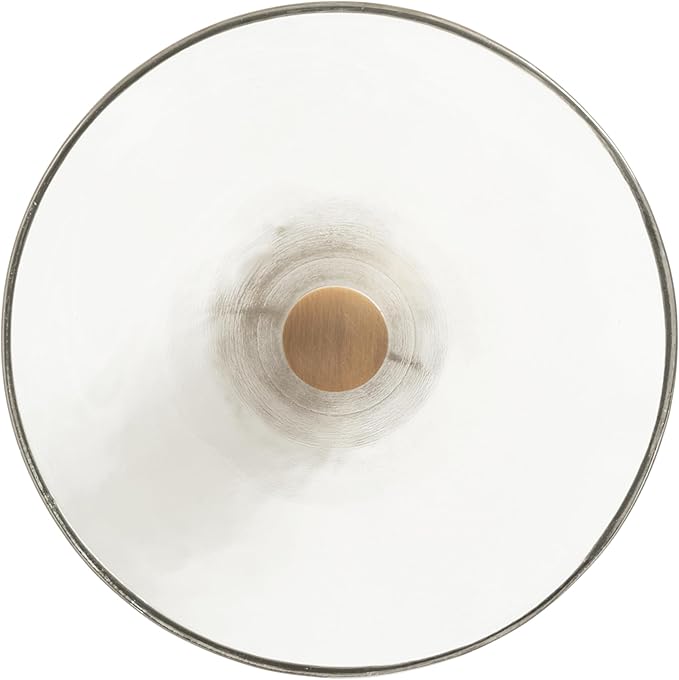 Kate and Laurel Xyler Modern Round Metal and Glass Drink Table, 10 x 10 x 24, Clear Glass and Antique Brass, Transitional Plant Pedestal Table for Use as Indoor Plant Stand or Small Bathtub Table