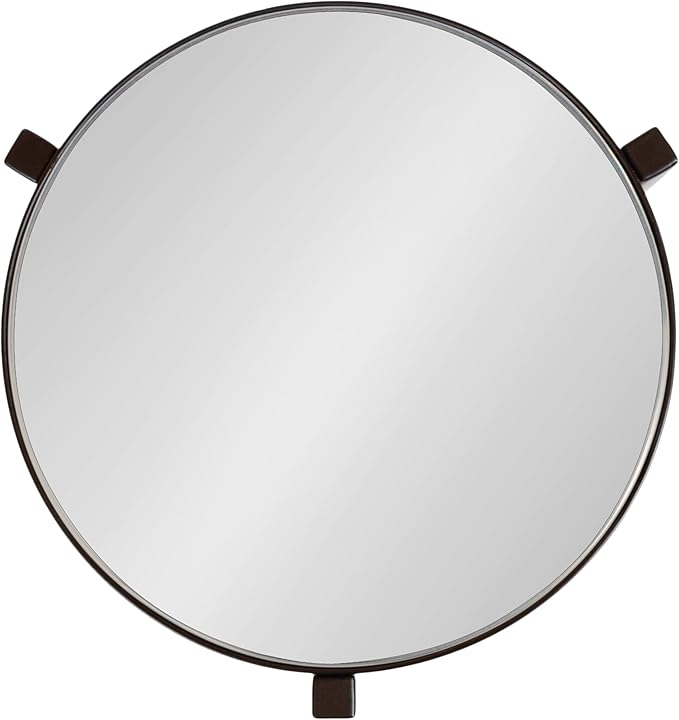 Kate and Laurel Aguilar Modern Mirrored Round Drink Table, 9 x 9 x 23, Bronze, Metal Accent Table with Mirrored Tabletop for Use as Small Plant Stand