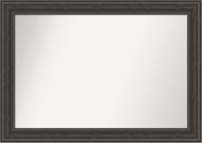 Amanti Art Brown Bathroom Mirror for Over Sink, 30x42 Shipwreck Greywash Rectangle Vanity Mirror, Large Traditional Frame, Hangs Horizonally and Vertically, Bathroom Wall Decor, Non-Beveled Edge