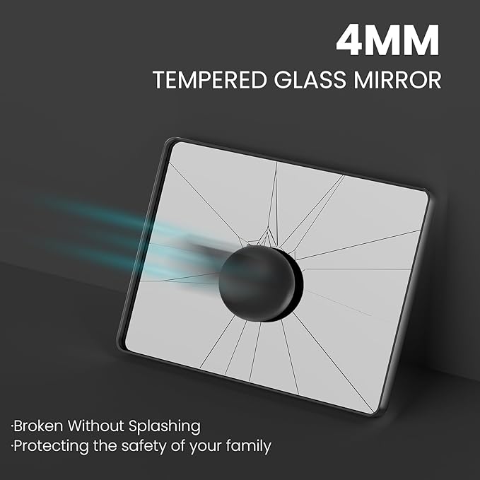 Brushed Nickel Bathroom Mirror 60x30 Inch, Brushed Silver Metal Frame Mirror Wall Mounted, Rounded Rectangle Bathroom Vanity Mirror, Tempered Glass, Anti-Rust, Horizontal/Vertical