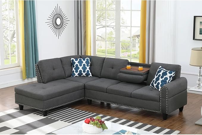 Halibur Sectional Sofa or Couch for Living Room, Apartment, Bedroom, Office