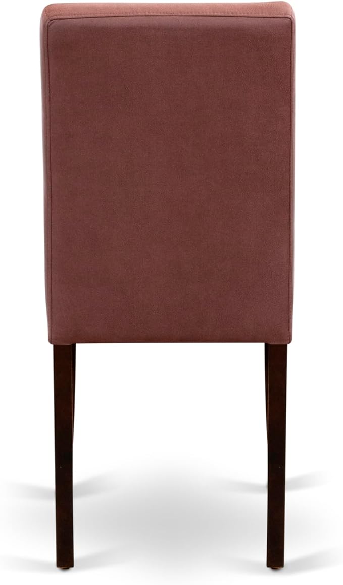 East West Furniture DOAS7-MAH-26 7 Piece Dining Table Set Contain A Dining Room Table and 6 Burgundy Polyester Fabric Upholstered Chairs, Mahogany