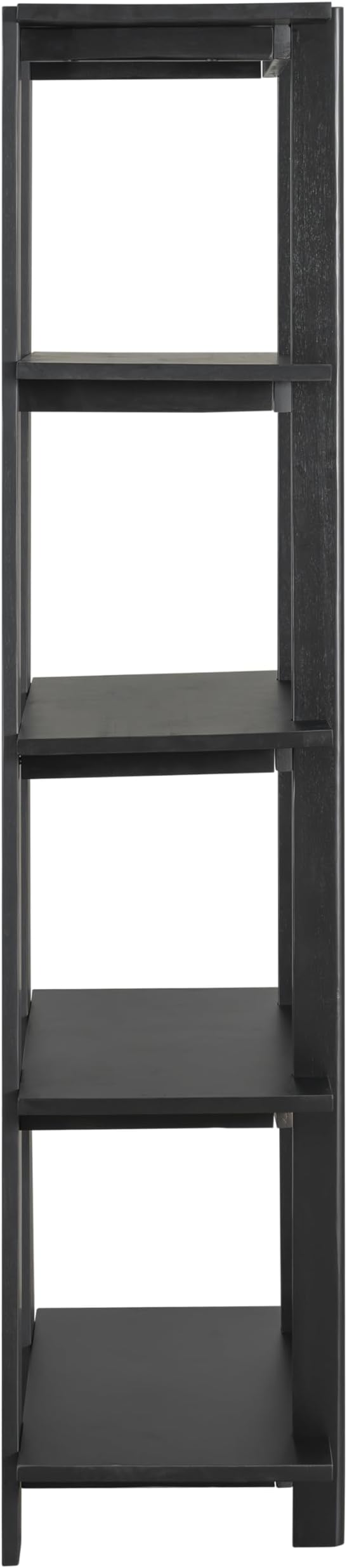 Christopher Knight Home Milio Modern 4 Shelf Bookcase, Acacia Solid Wood Book Organizer with Non-Slip Foot Pads, Sturdy Open Storage Shelf, Big Book Shelf, Floor Standing Unit, 70.20'' Height, Black