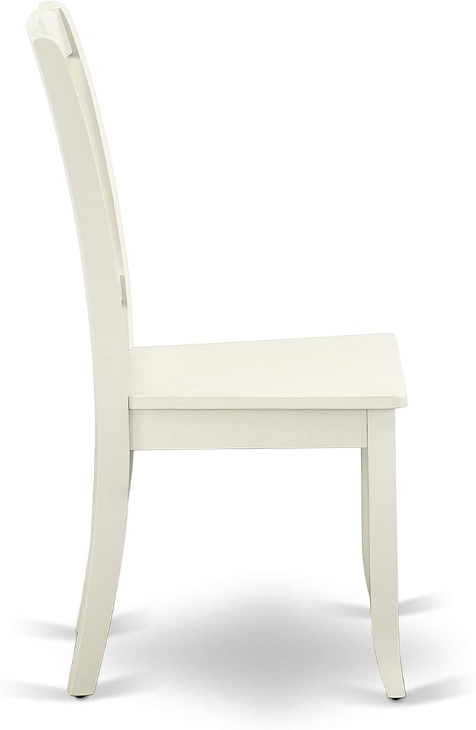 East West Furniture HBDA5-LWH-W 5 Piece Dinette Set for 4 Includes a Round Dining Room Table with Pedestal and 4 Kitchen Dining Chairs, 42x42 Inch, Linen White