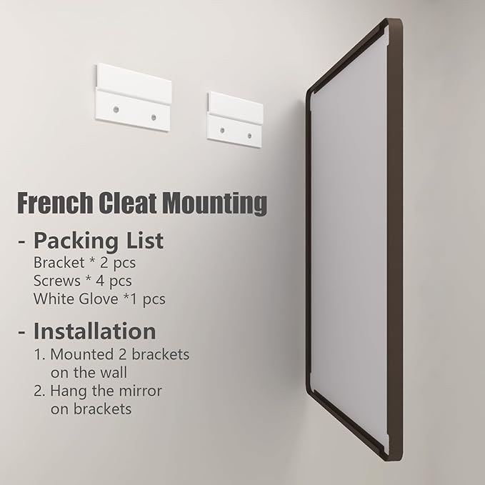 60x28 Bronze Bathroom Mirror for Wall, Brushed Bronze Metal Framed Bathroom Vanity Mirror, Rounded Corner, Shatterproof, Anti-Rust (Horizontal/Vertical)