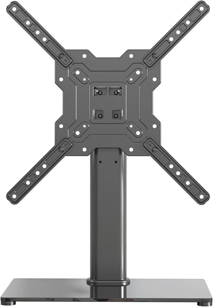Universal TV Stand Base, Table Top TV Stand for 17-55 Inch LCD/LED TVs, Height Adjustable Monitor Mount Stand with Tempered Glass Base Holds up to 88lbs VESA 400x400mm, TS102