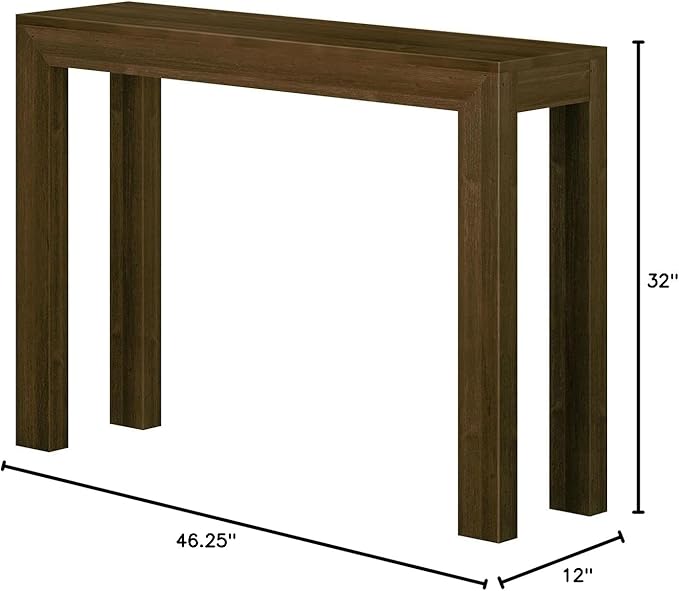 Plank+Beam Modern Solid Wood Console Table, 46.25 Inch, Sofa Table, Narrow Entryway Table for Hallway, Behind The Couch, Living Room, Foyer, Easy Assembly, Walnut