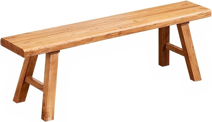 Farmhouse Solid Wood Bench: Long Rustic Indoor Narrow Wooden Bench for Entryway,Living Room, Dining Room,End of Bed,Hallway (20" Lx10 Wx18 H)