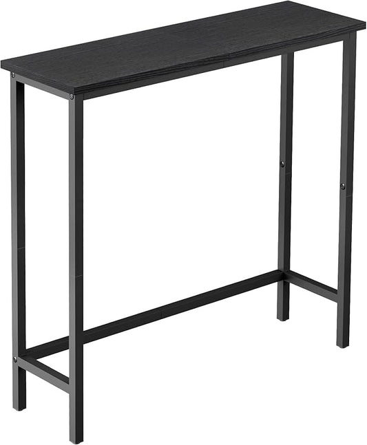 HollyHOME Narrow Console Table, 29.5" Slim Entryway Table, Sofa Stand, Hallway Shelf for Hallway, Bedroom, Living Room, Foyer, Black