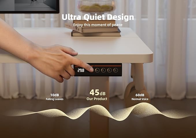 YDN Electric Standing Desk, 40x24 Inch Adjustable Height Stand up Desk, Sit Stand Home Office with Splice Board, White