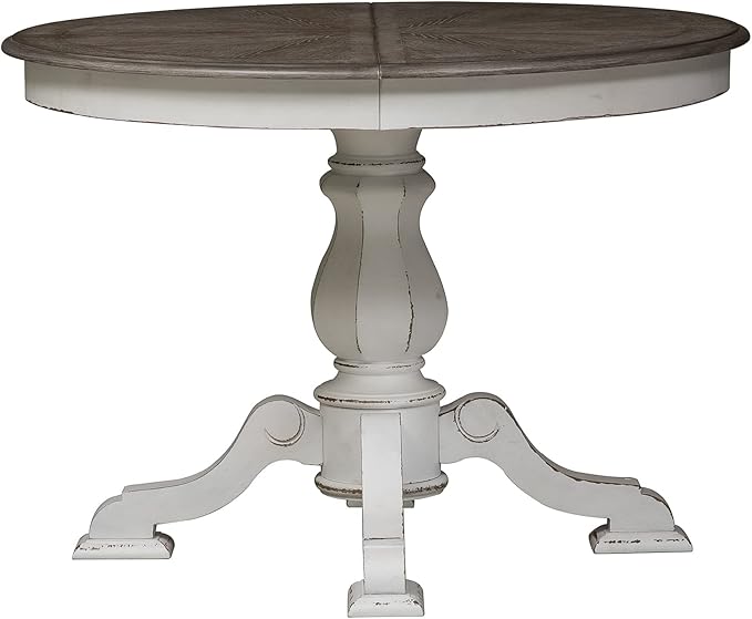 LIBERTY FURNITURE INDUSTRIES, INC. Magnolia Manor Opt 5 Piece Pedestal Table Set, Antique White, Width 42" x Depth 60" Height 30"