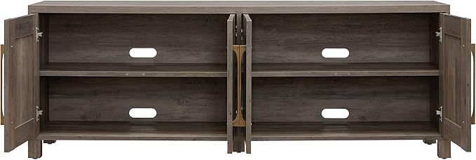 Henn&Hart Rectangular TV Stand for TV's up to 80" in Gray Oak, TV Stands for the Living Room