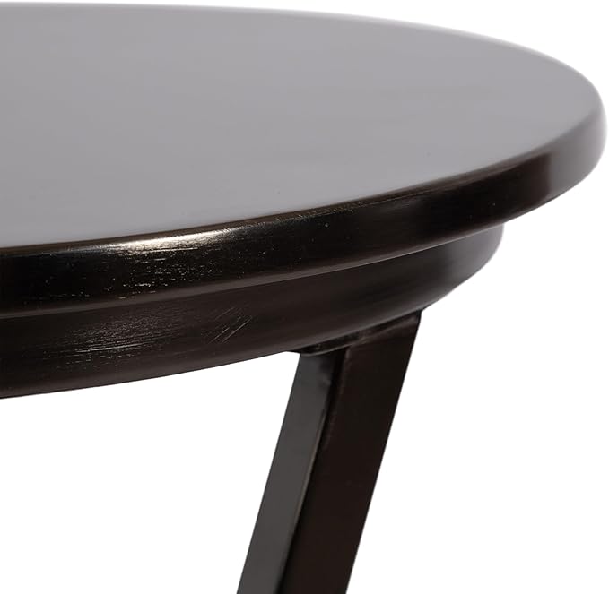 Kate and Laurel Aja Modern Metal Round Side Table; 15 x 15 x 23; Gray Gunmetal; Decorative Geometric End Table with Unique Slanted Legs for Use as Bedroom Nightstand or Living Room Indoor Plant Stand