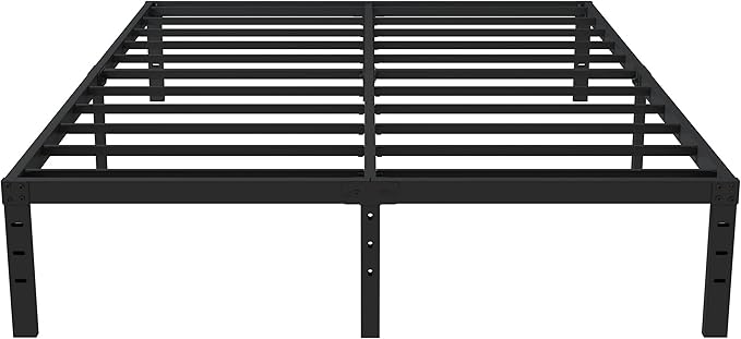 16 Inch Full Size Bed Frame No Box Spring Need, Metal Platform Full Bed Frames with 14 Inch Storage, 3,500 lbs Heavy Duty Steel Slats Support, Easy Assembly Mattress Foundation