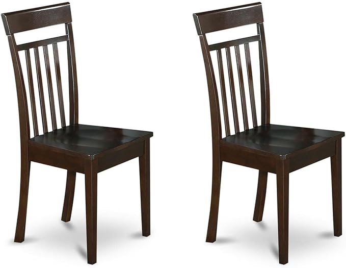 East West Furniture ANCA3-CAP-W 3 Piece Dining Table Set for Small Spaces Contains a Round Kitchen Table with Pedestal and 2 Dining Room Chairs, 36x36 Inch, Cappuccino