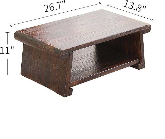 Folding Altar Table,Japanese Low Table for Sitting on The Floor,Wood Low Meditation Table,Tea&Coffee Table for Living Room,Foldable Floor Table, Brown
