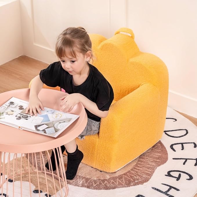 Tiita Kids Couch Plush Toddler Chair, Cloud-Like Glow in The Dark Kids Sofa Toddler Reading Chair with Washable Cover Carrying Handle, Convertible Children Sofa Chair for Girls and Boys