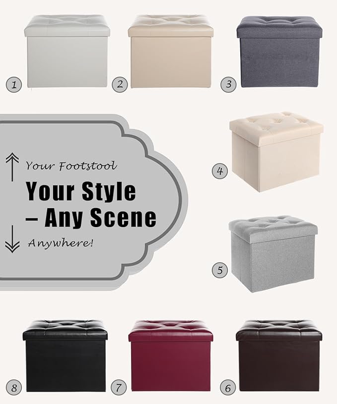 Ottoman Storage Ottoman Foot Rest Stool Foldable Bench with Storage Student Dormitory Bedroom and Entryway 17 X 13 X 13